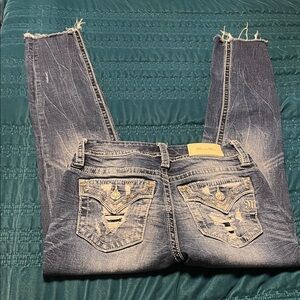 Miss Me Distressed curvy ankle Jeans - Blue